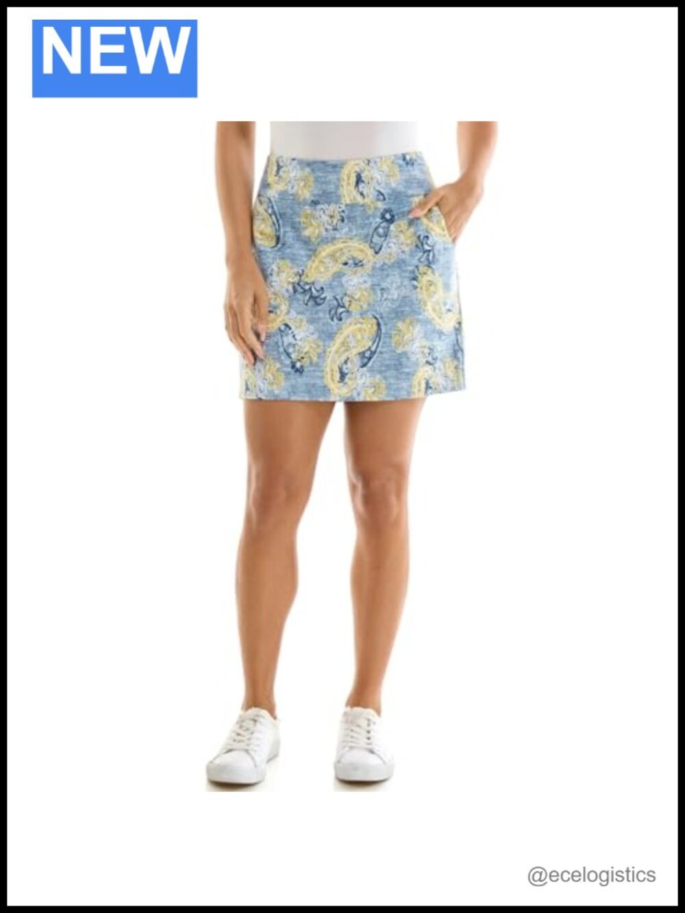 Women's Athletic Skort with Built-in Shorts, Pull-On, Mid-Rise
